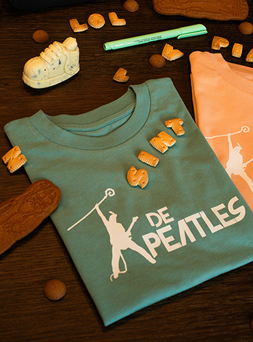 PEATLES - kids T-shirt, kleur teal monstera